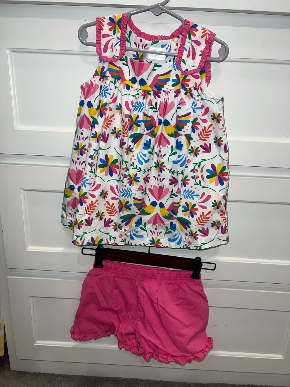 Kids Fiesta Floral Print Tank & Pink Shorts Matching Set